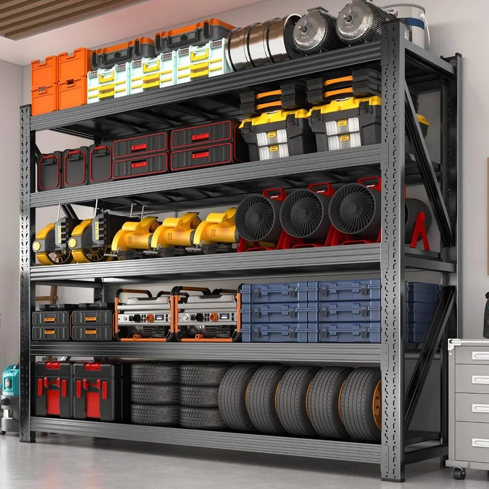 59 "W Garage Shelving, 8000lbs Garage Storage Shelf Industrial Shelf Unit, 5 ชั้นปรับโลหะสําหรับ Bas