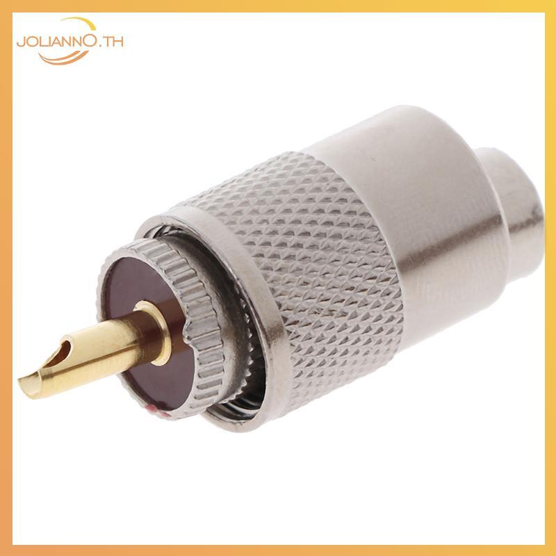 Joliann0 1PCS UHF PL259 ชายปลั๊กตรง Solder Connector อะแดปเตอร์สําหรับ RG8U RG58-3 th