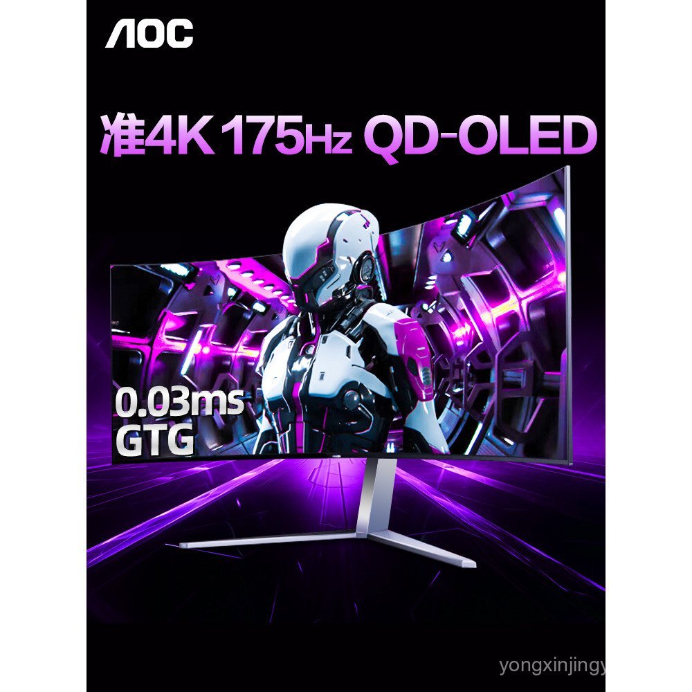 AOC Love Tapping Display 175HZ Gaming 34 นิ้วโค้ง OLED คอมพิวเตอร์ 4k หน้าจอพร้อมหน้าจอปลา AG346UCD