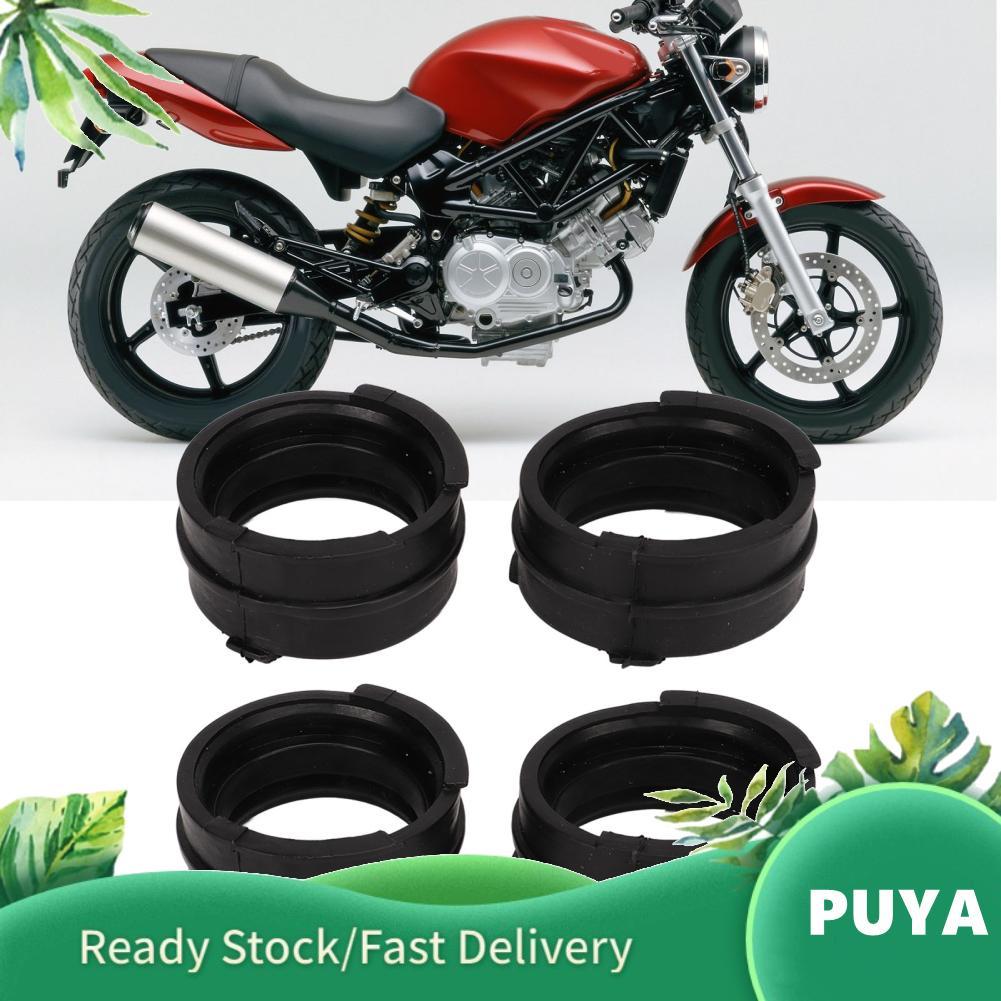 Puya Puya Auto Parts 4 ชิ้น Manifold คาร์บูเรเตอร์รองเท้าข้อต่อเปลี่ยนยางสีดำสำหรับ Magna VTR250 VT2