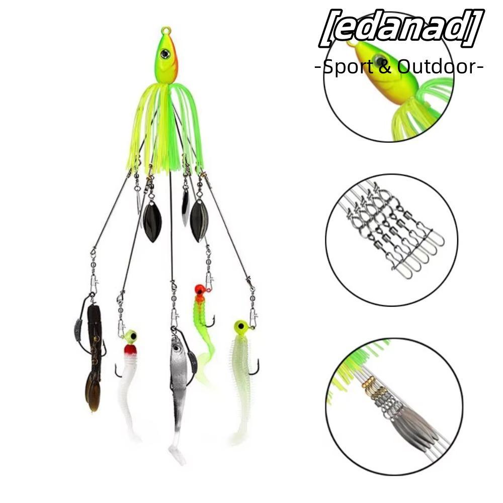 EDANAD Alabama Rig ล่อตกปลา พร้อมของเล่นนิ่มและ-spinner umbrella สำหรับการตกปลามarine