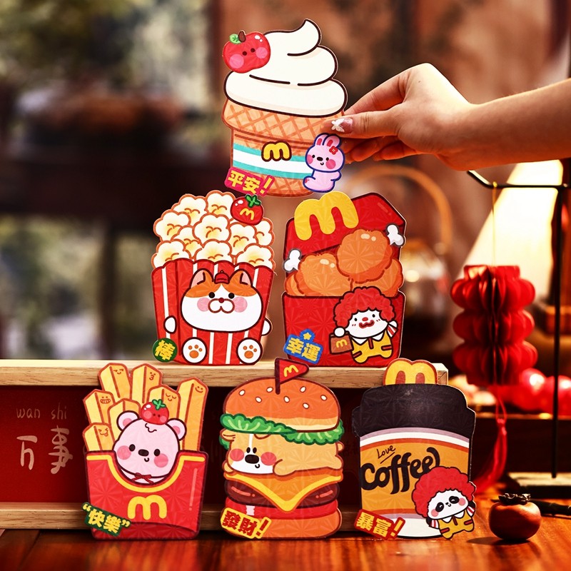 6ชิ้น/แพ็คซองจดหมายสีแดงมินิสร้างสรรค์คนต่างด้าวโชคดีเงินกระเป๋าแต่งงานแพ็คเก็ตสีแดง2026เทศกาลอุปกรณ์ - รูปที่ 3