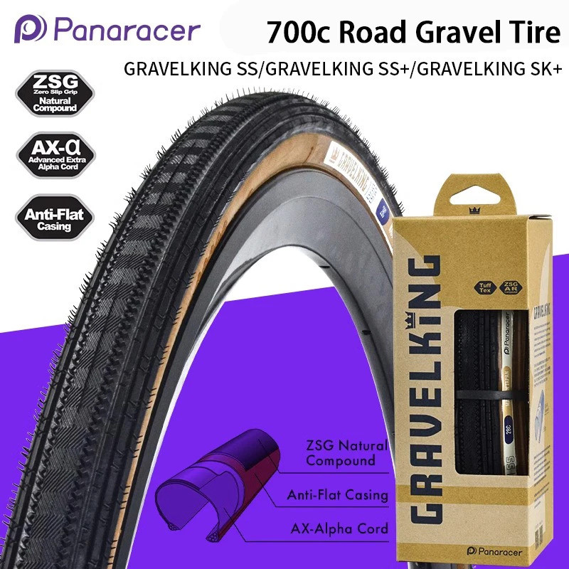 ยาง Panaracer GravelKing SS KS สำหรับจักรยาน gravel และ off-road ขนาด 700x28c ถึง 700x30c