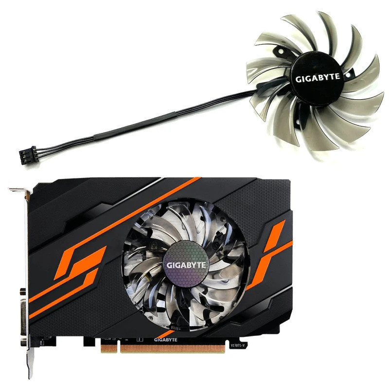 Iiพัดลมการ์ดกราฟิก,3Pin 3Lines,T128010SM,สําหรับ Gigabyte GT 1030 2GB OC,Gigabyte gv n730 GV-N730 1g