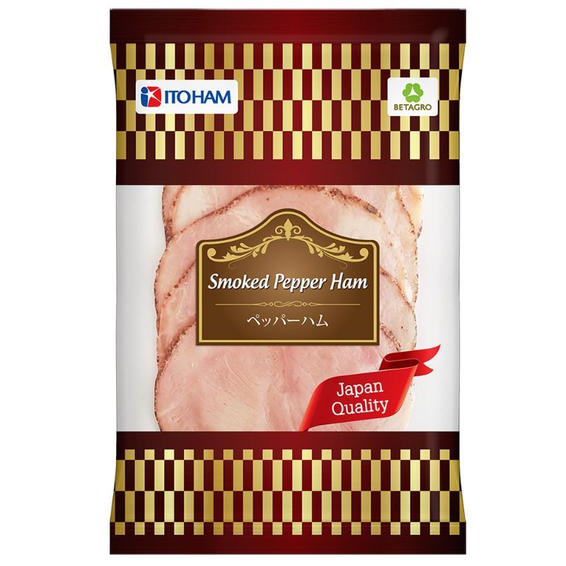 อิโตแฮมสโมคเปปเปอร์แฮม 120กรัม Itoham Smoked Pepper Ham 120g. [หมายเลขบาร์โค้ด 8852043614094]