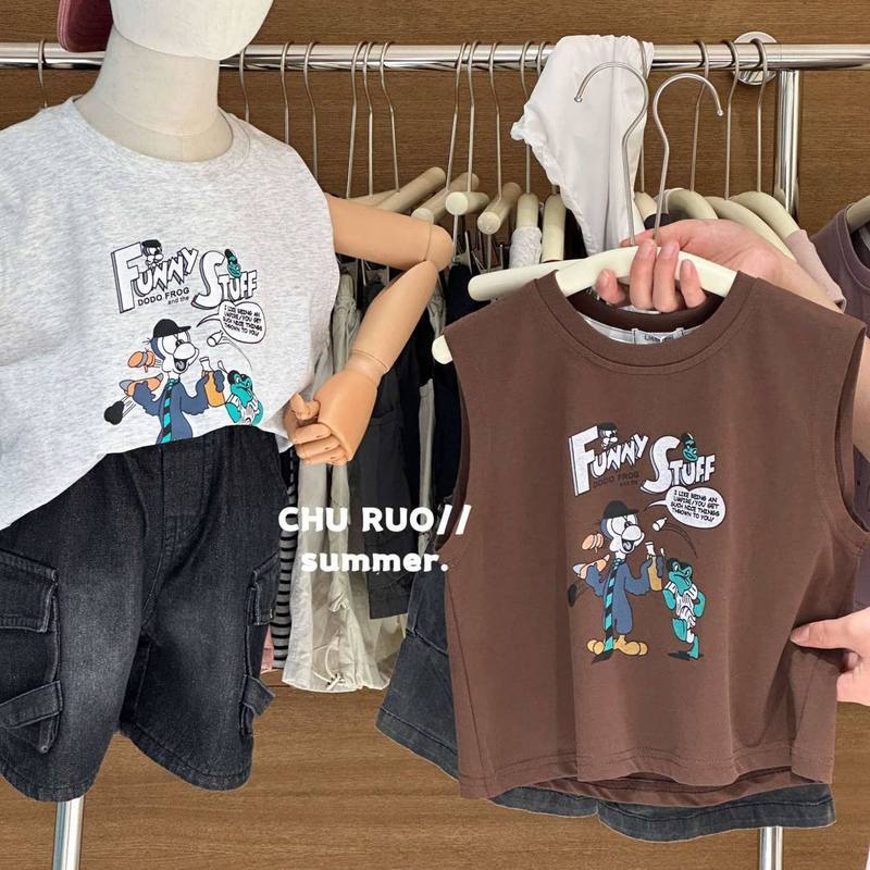 เสื้อกล้ามเด็กผู้ชาย ผ้าฝ้าย ลายการ์ตูน ใส่สบาย
