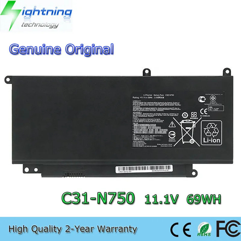 ใหม่ C32-N750 แบตเตอรี่สําหรับ ASUS N750 N750JK N750JV N750Y47JV N750Y47JV-S