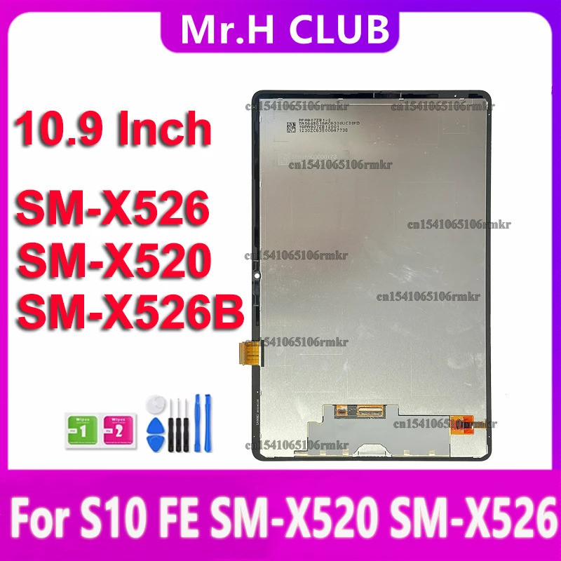 10.9" สําหรับ Tab S10 FE SM-X520 SM-X526 SM-X526 X520 จอแสดงผล LCD เปลี่ยนหน้าจอสัมผัส Digitizer แท็