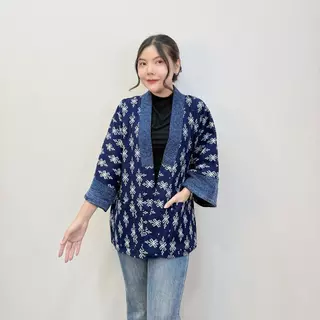ฟรีไซส์ อก50 และ 56 นิ้ว เสื้อคลุมม่อฮ่อม แต่งสโตน สไตล์ล้านนา ใส่ได้ทั้ง ญ/ช