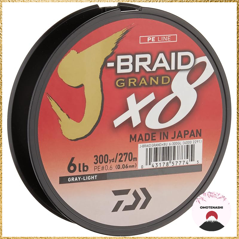Daiwa J-Braid Grand 8X 300 Yards 8-Strand Woven Round Braided Fishing Line
