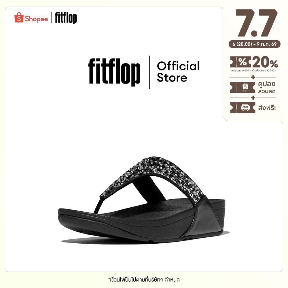 FITFLOP LULU CRYSTAL-MIX TOE-POST รองเท้าแตะแบบหูหนีบผู้หญิง รุ่น JE3-090 สี BLACK