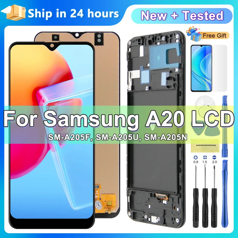 สําหรับ Samsung Galaxy A20 SM-A205F/DS จอแสดงผล LCD Touch Screen Digitizer สําหรับ Samsung A20 A205 