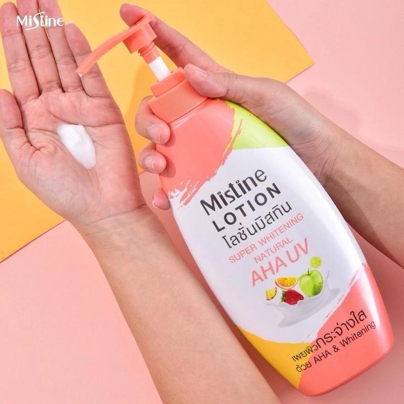 โลชั่นมิสทิน Mistine Super Whitening Natural AHA UV Lotion 400 ml