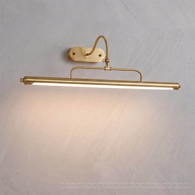 All-copper picture wall lamp for study, vintage living room wall washer light, American-style bathro
