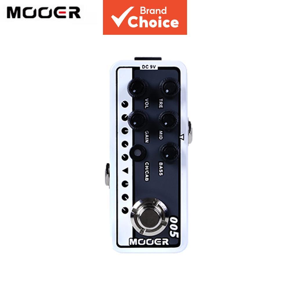 MOOER 005 สีน้ําตาลเสียง Dual Channel Preamp กีตาร์ 3 Band EQ 2 โหมด True Bypass Modern Day 80s Digi