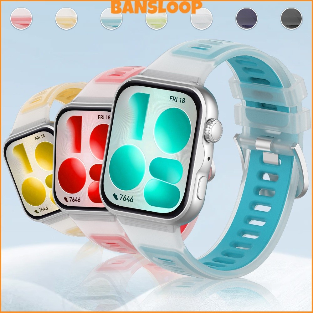 สายซิลิโคนใส for Smartwatch Huawei Fit 5/5 Pro/4/4 Pro/3 สายรัดข้อมือกีฬา สายรัดข้อมือปรับได้อุปกรณ์เสริม