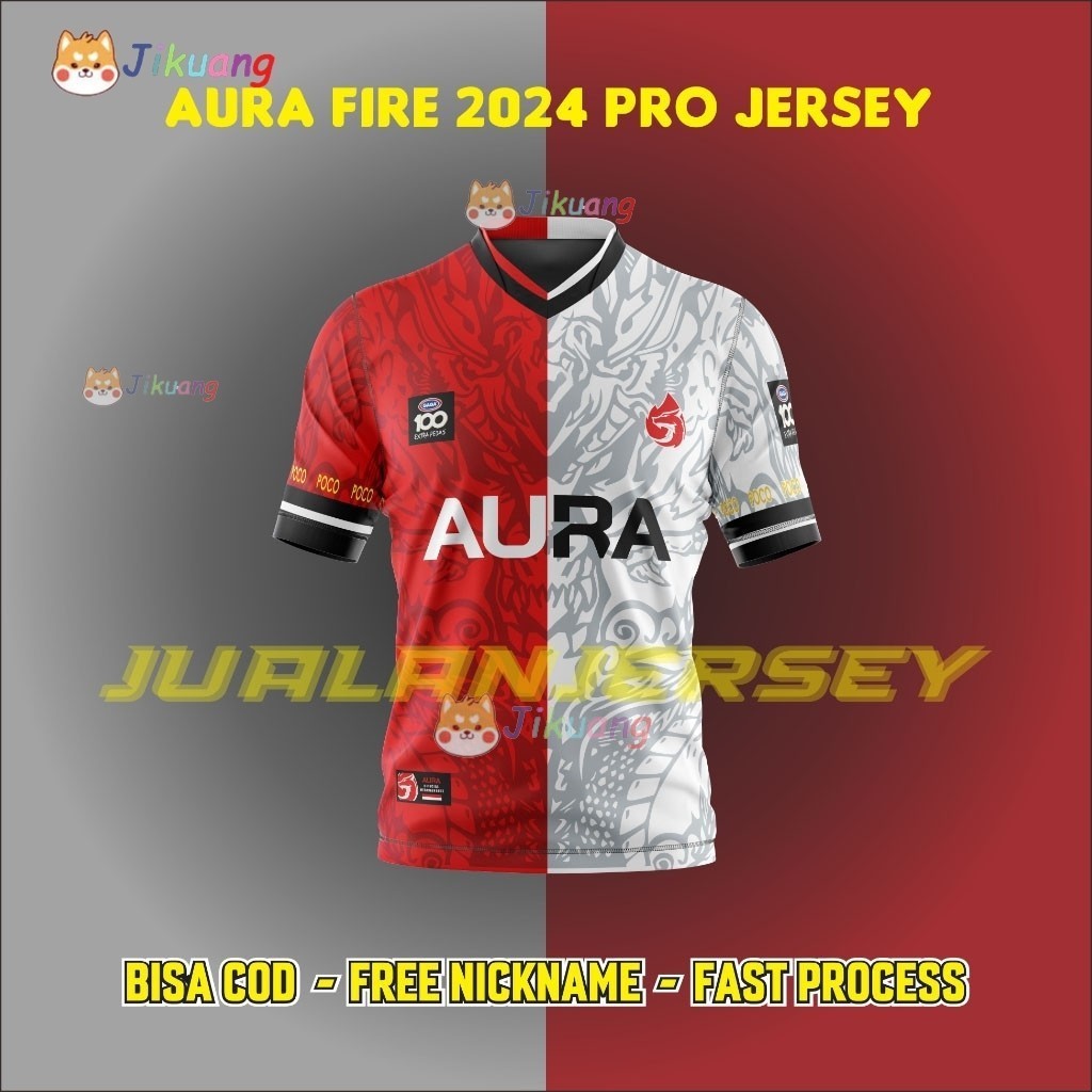 Free Customization  Jersey AURA FIRE 2025 Home and Away Free Request NICKNAME ทุกขนาด