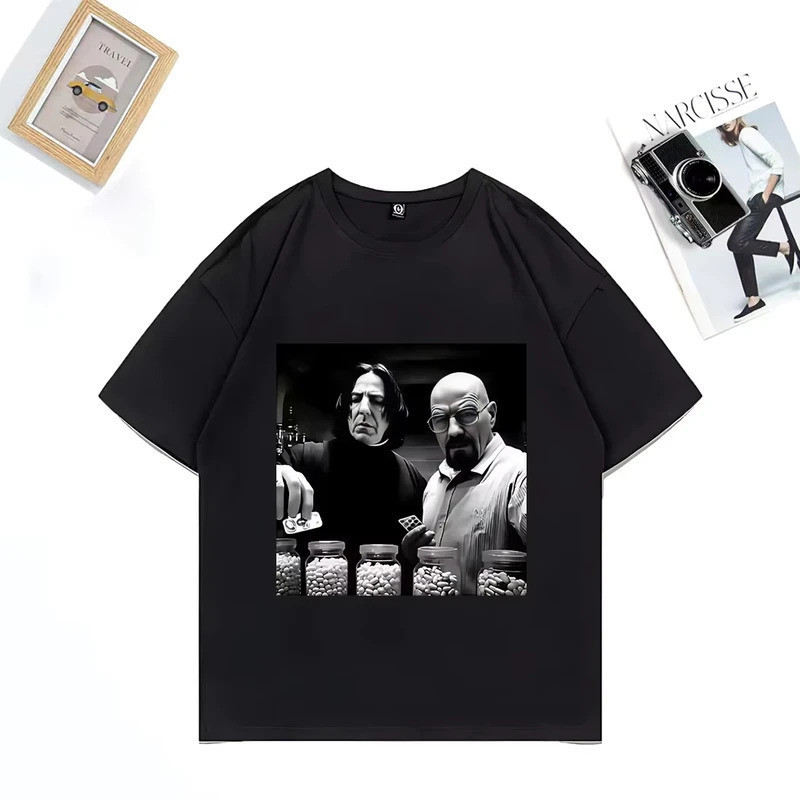 เสื้อยืดคอกลมลาย Walter in Lab Breaking Bad สุดฮา สำหรับผู้ชายและผู้หญิง เสื้อผ้าฮิปฮอป สตรีทแวร์ ผ้