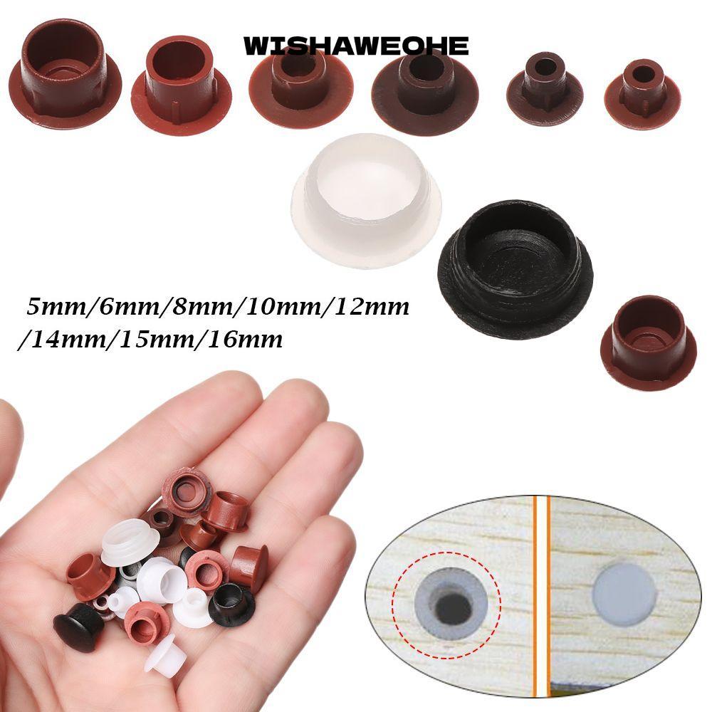 WISHAWEOHE 50 ชิ้นเฟอร์นิเจอร์หลุมครอบคลุมปฏิบัติเจาะหลุมปลั๊กหลุมเครื่องประดับหมวกป้องกันภายนอก