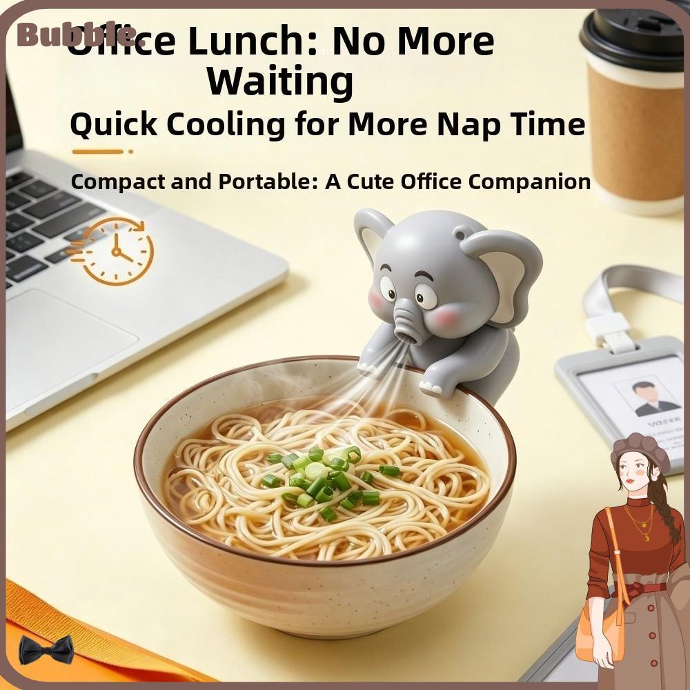 BUBBLE Elephant Animal Fans Coffee Chiller, USB ชาร์จ 3 ความเร็ว Clip-On Mini Food Cooling Fan, Mini