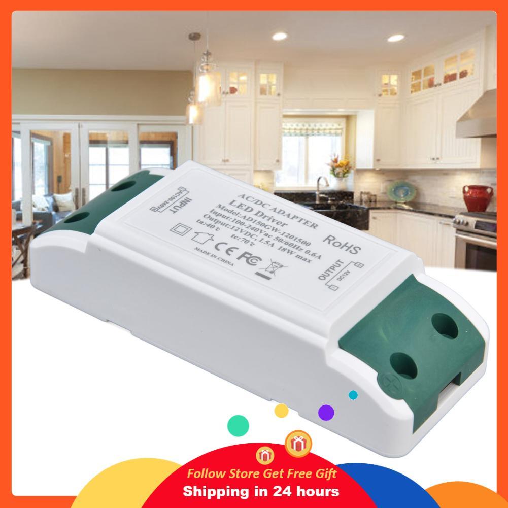 Supergoodsales Jonlaki LED 12V DC หม้อแปลงจ่ายไฟสำหรับไฟแถบยืดหยุ่น AC100-240V .5A 18W