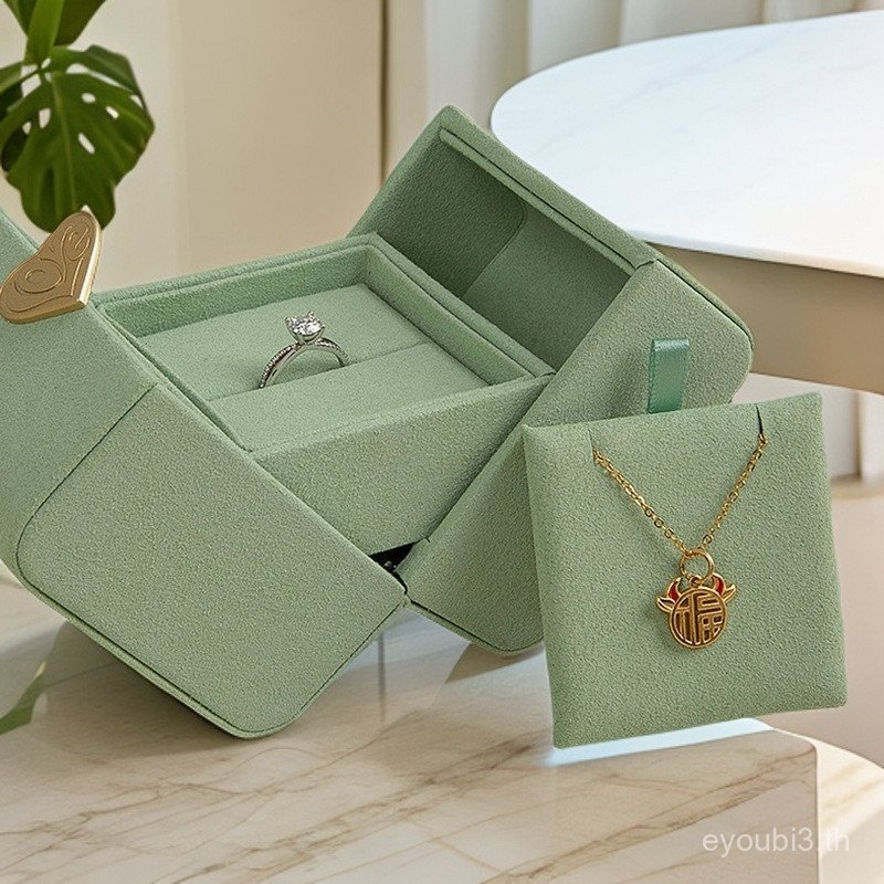 Qixi กล่องเครื่องประดับวันวาเลนไทน์ Love Heart จี้สร้อยคอของขวัญกล่อง High-End Double ประตูไมโครไฟเบ