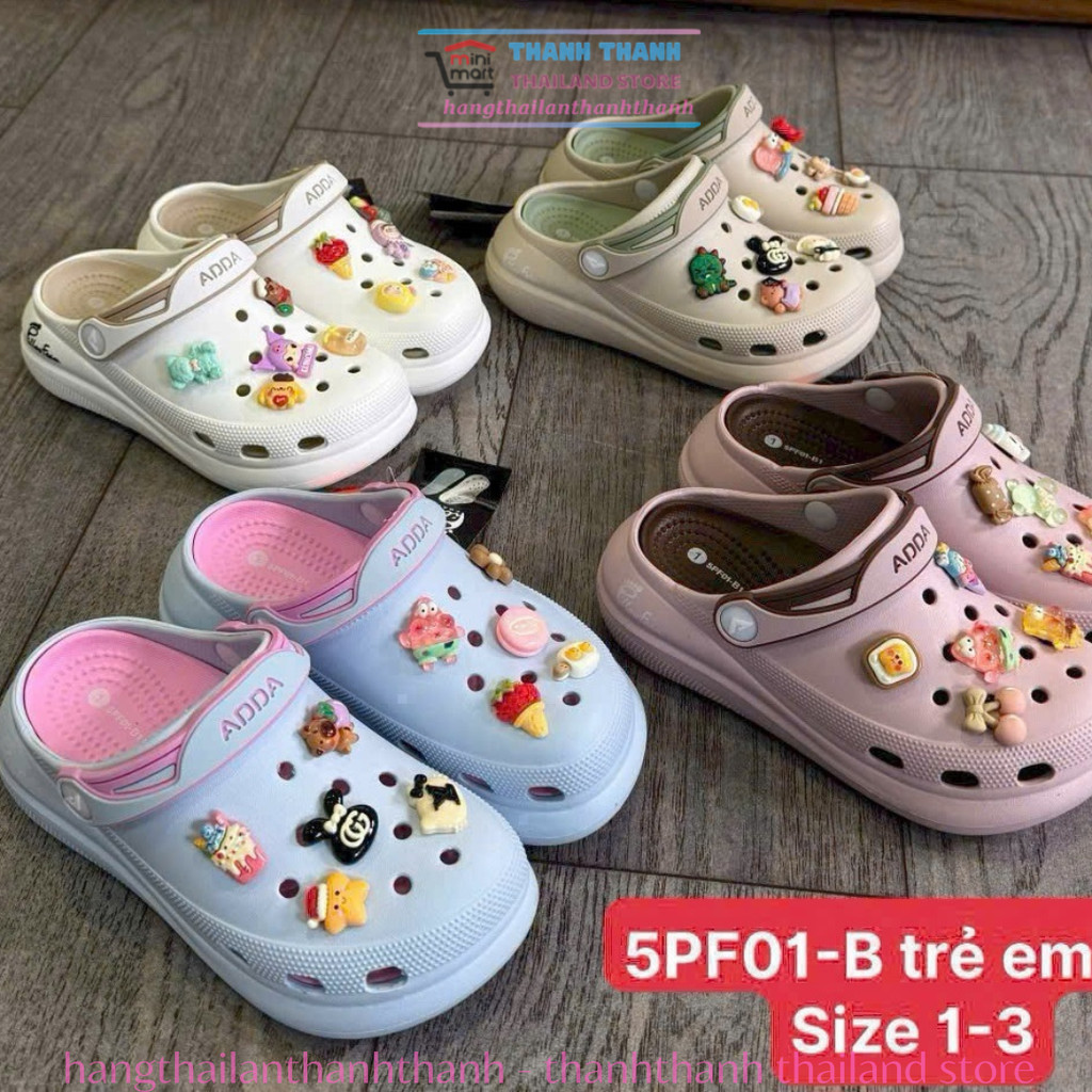 ADDA 5PF01 รองเท้า GIRLS ของแท้ THAILAND - รองเท้ากันฝนป้องกันการลื่นไถล, ความสะดวกสบาย, แห้งเร็ว, S