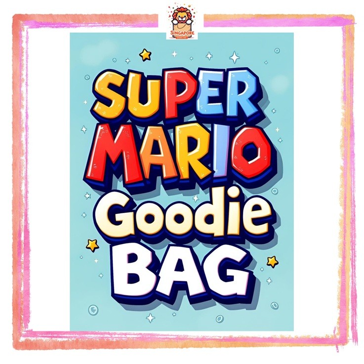 [MIX & MATCH] MARIO Birthday Party Goodie Bag นาฬิกาดิจิตอลกระเป๋าใส่เหรียญ Face Tattoo Drawstring B