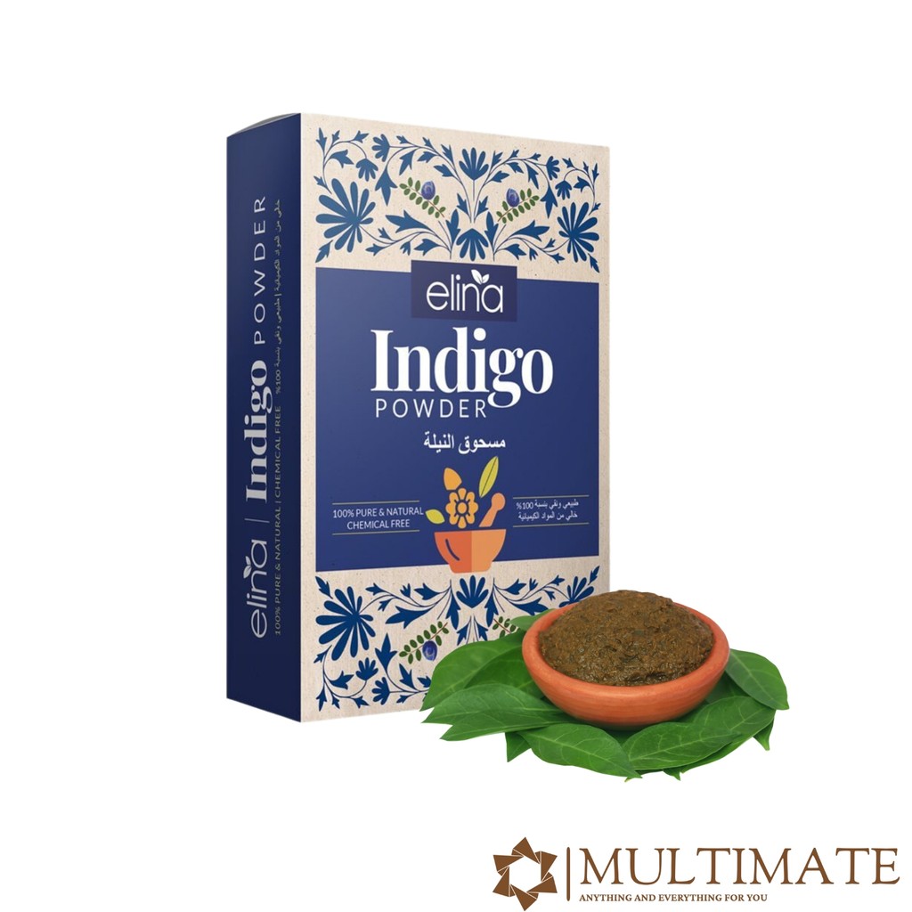 Elina - Indigo Powder เอลิน่าผงอินดิโก้ [คราม] สมุนไพรธรรมชาติ 100%