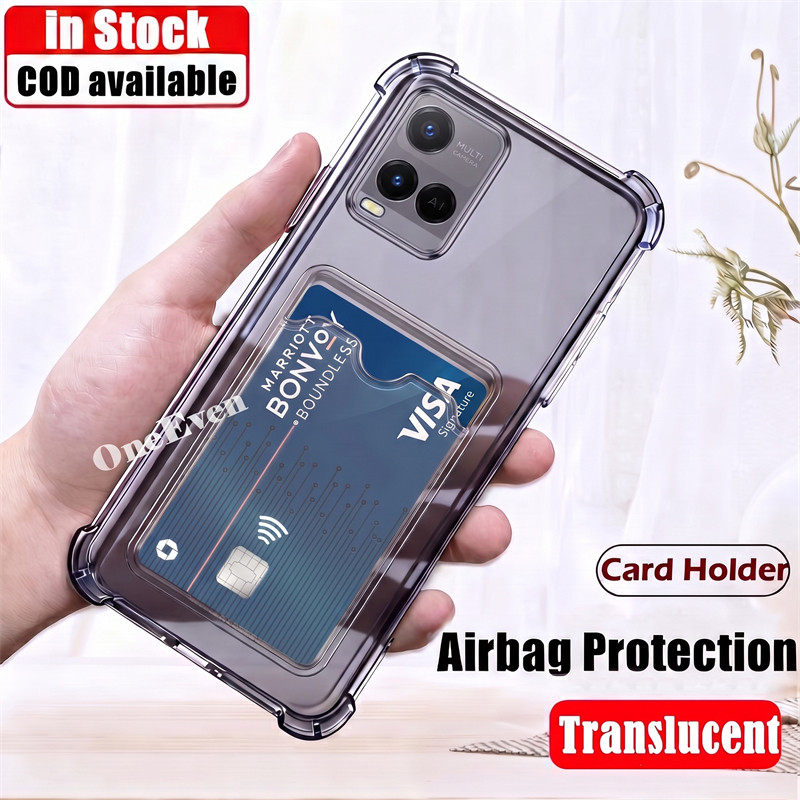สําหรับ Vivo Y21t V2135 V2131 ซิลิโคนอ่อนนุ่มช่องใส่การ์ดกระเป๋าสตางค์ Jelly Case Slim Fit กันกระแทก