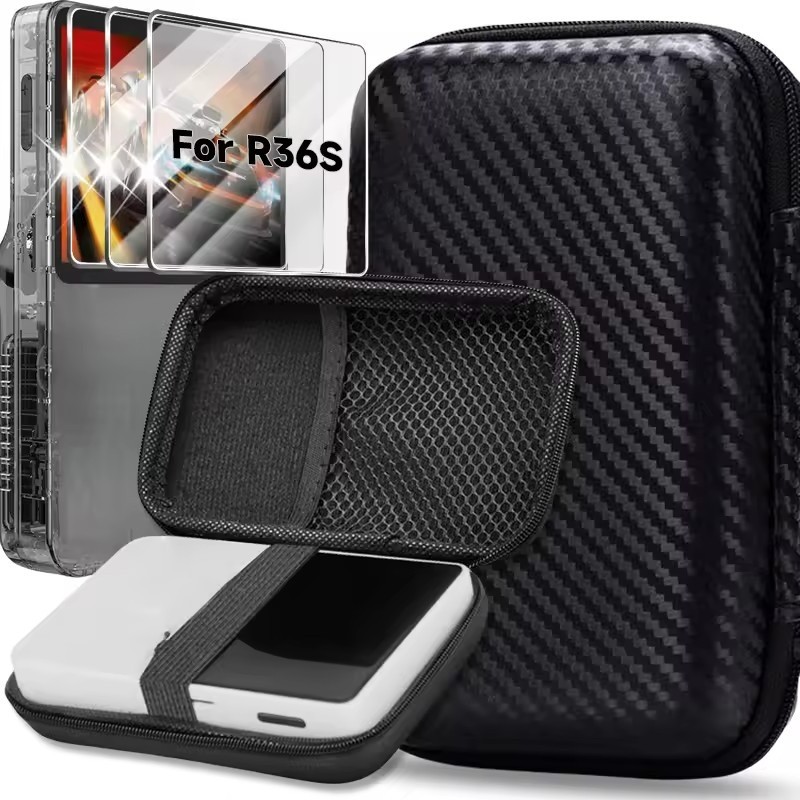 4 IN 1 Case+Glass for R36S Game - ฟิล์มกระจกนิรภัย - กระจกนิรภัยป้องกันรอยขีดข่วน - สําหรับ R36S - T