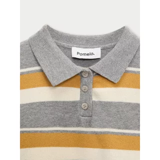 [Pomelo] เสื้อโปโลถักลายทาง / Striped Polo Knit Top