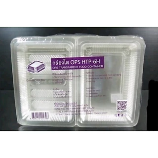 กล่องพลาสติกใส เบอร์ 6 H ราคายกลัง บรรจุ 12 ห่อ ×100 ใบ รวม 1200 ใบ (ไม่เป็นไอน้ำ) ใส่อาหารข้าวเดลิเวอรี่ ใส่ซูชิ ใส่ขนม