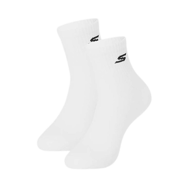 Skechers Womens Mid-S Socks - Bright White+Bright White
