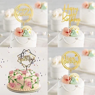 A31 ป้ายปักเค้ก Happy Birthday อุปกรณ์ตกแต่งเค้ก พร้อมส่งในไทย(T21-1-03,สั่ง 1 ชิ้น)