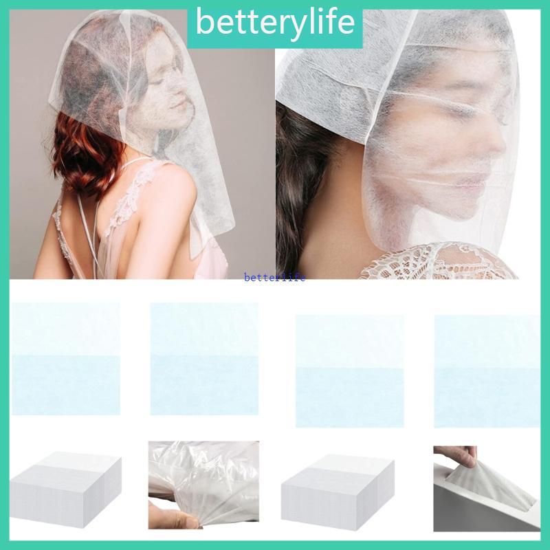 BTF 100 ชิ้นแต่งหน้าหน้าปกเครื่องสําอางแบบใช้แล้วทิ้งแต่งหน้า Protector Hood สําหรับผู้หญิงงานแต่งงา