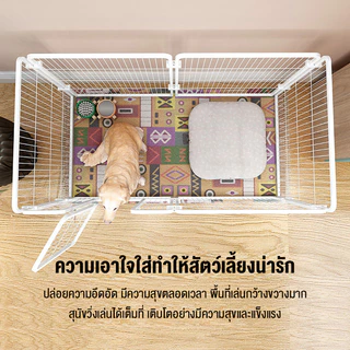 WinHi กรงสุนัขใหญ่ ที่ใหญ่พิเศษ คอกสุนัข พับได้อิสระ คอกสุนัข ท่อเหล็กพับได้หนา