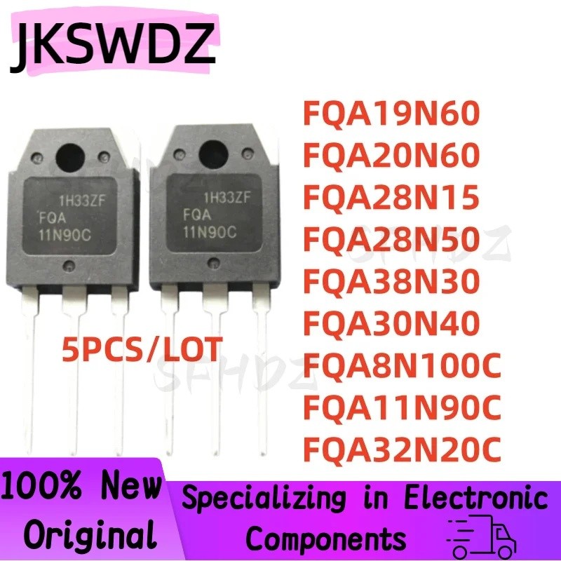 5PCS FQA19N60 FQA20N60 FQA28N15 FQA28N50 FQA38N30FQA30N40 FQA8N100C FQA11N90C FQA32N20C ทรานซิสเตอร์