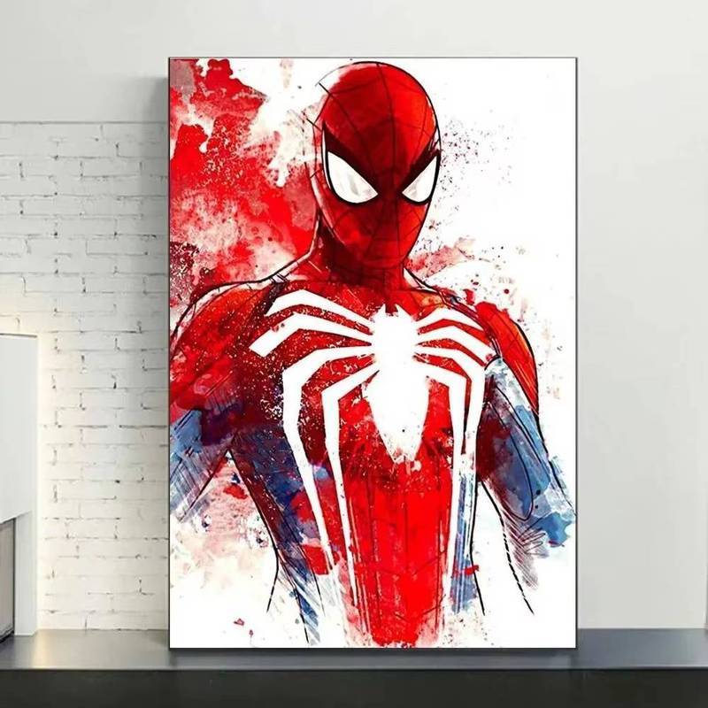 Marvel Movie Watercolor Spiderman Superhero Canvas Posters Modern Home Wall Art Painting Print Pictu
