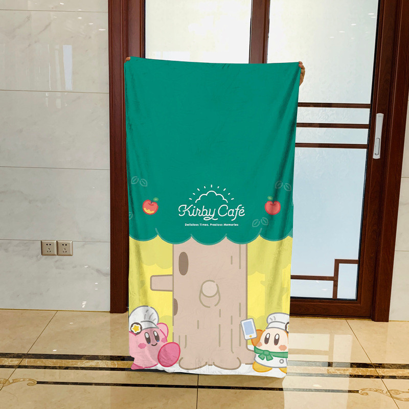 Star Kirby Kirby สินค้าผ้าเช็ดตัวผ้าเช็ดตัวคู่ผ้าเช็ดตัวชายหาดผ้าดูดซับการ์ตูนเด็ก