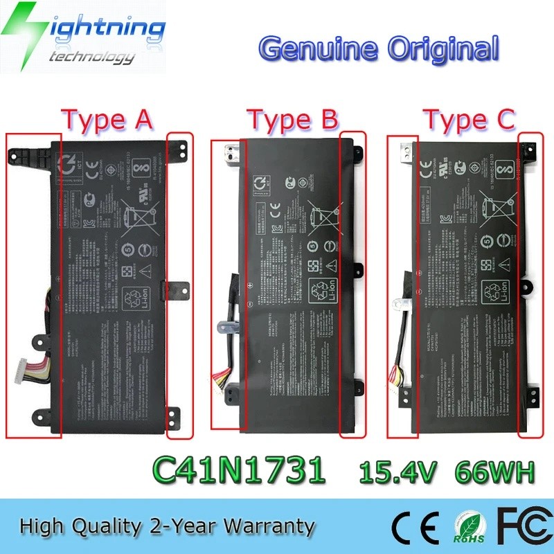 ยี่ห้อใหม่ C41N1731 15.4V 66Wh แบตเตอรี่แล็ปท็อปสําหรับ Asus ROG Strix GL504 GL504GM C41N1731-2
