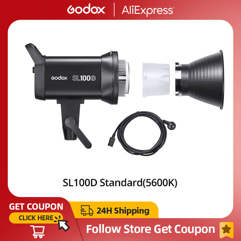 Godox 100W SL100D SL-100D 5600K รุ่นสีขาวแผง LCD ไฟวิดีโอ LED เอาต์พุตต่อเนื่อง Bowens Mount ไฟสตูดิ