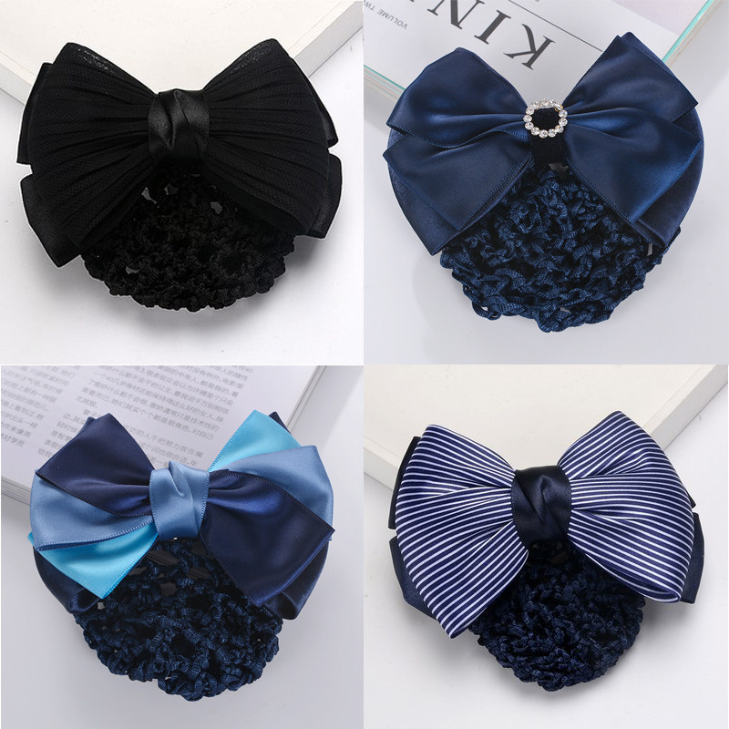 เน็ตติดผม เน็ตติดผมสีดำ Accessories Korea Bank Bow Nurse Professional Hair Net