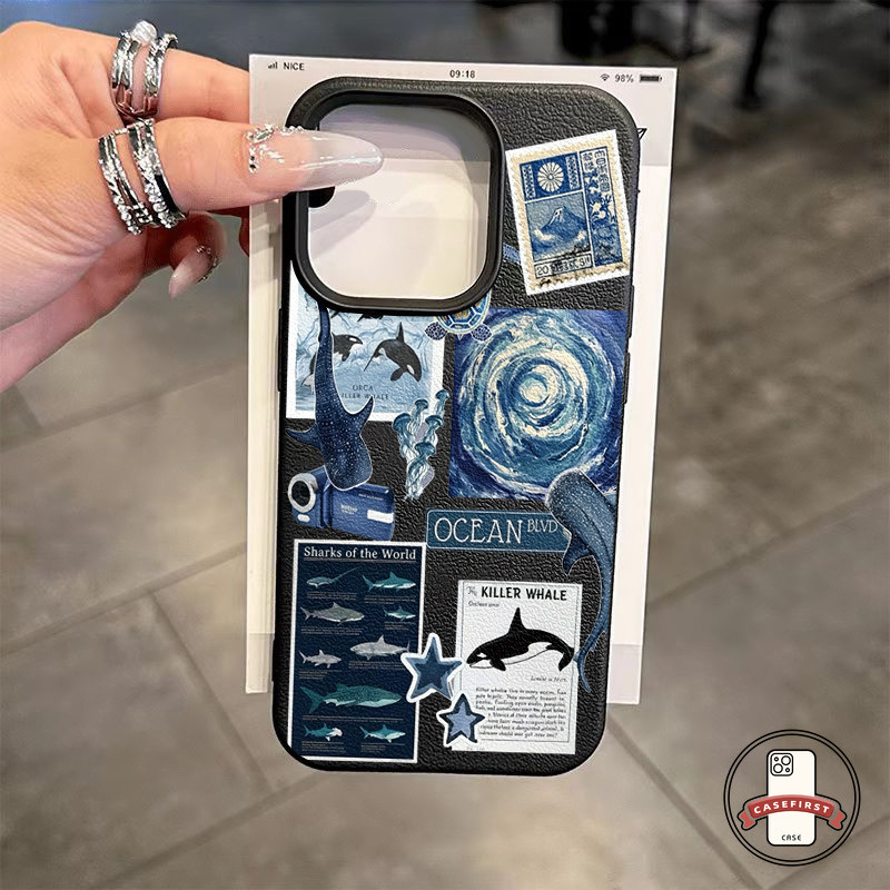 เคสโทรศัพท์ลายสัตว์ทะเลคอลลาจมหาสมุทร เคส IPhone 17 air 15 14 16 11 12 13 Pro Max X XS 7 8 16 14 15 Plus XR