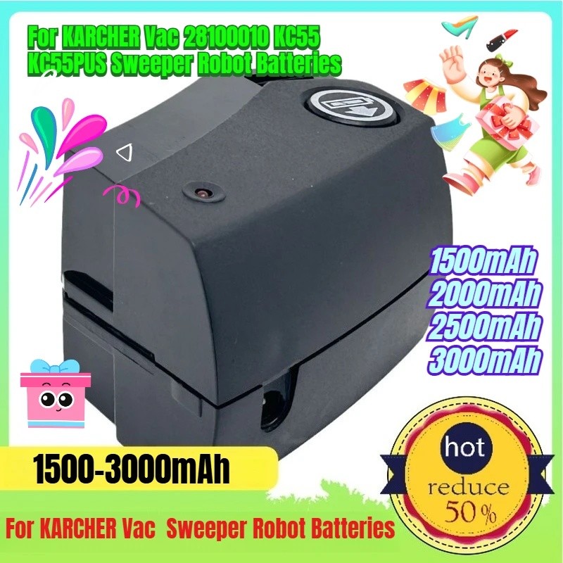 1500-3000mAh เหมาะสําหรับ KARCHER Vac 28100010 KC55 KC55PUS Sweeper แบตเตอรี่หุ่นยนต์