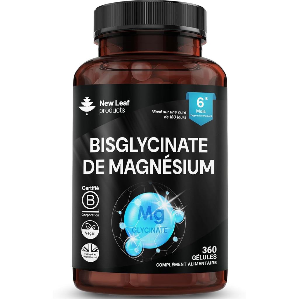 Magnesium Glycinate - 360 แคปซูลความแข็งแรงสูงแมกนีเซียมบริสุทธิ์ - 1040 มก. ให้ 208 มก. ธาตุต่อเสิร