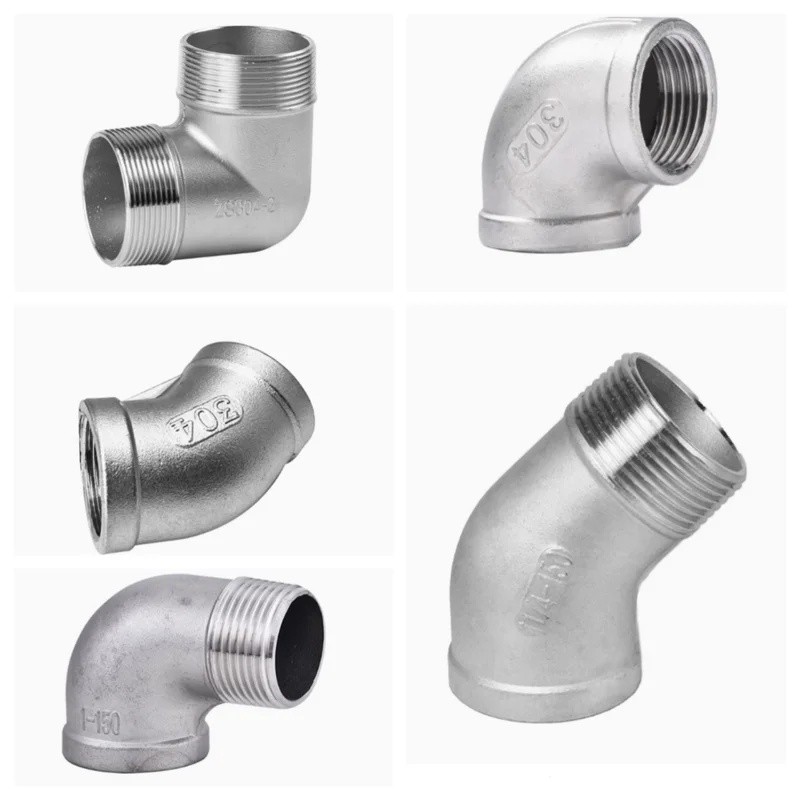 1/4 "3/8" 1/2 "3/4" 1-1/4" BSP ข้อศอก 45/90 องศามุม 304 สแตนเลส M + F เกลียวท่อ DN8 DN15 DN20 DN25 Y