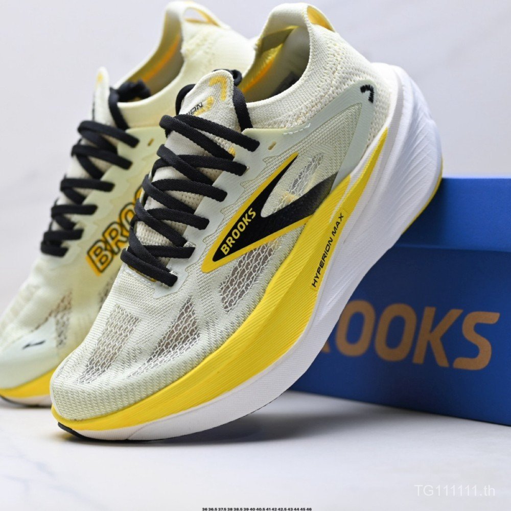 Brooks Hyperion Max 3 รองเท้าวิ่งสําหรับผู้ชายและผู้หญิงรองเท้าผ้าใบลื่นและน้ําหนักเบาตาข่ายรองเท้าว