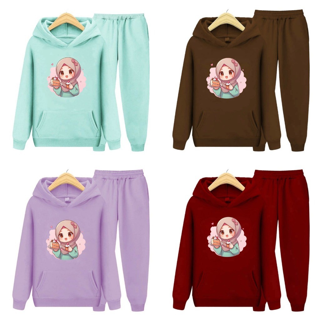 OKHI - UNISEX CHILDRENS SWETER SET / SET FOR AGES 3-12 ปี "HIJAB GIRL"