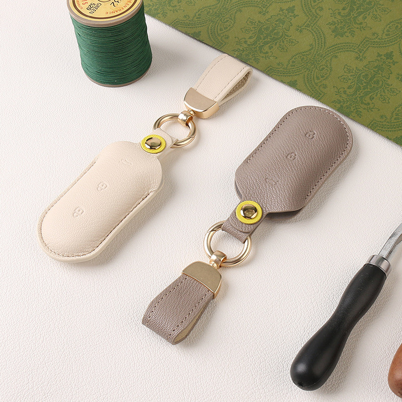 พรีเมี่ยมของแท้ LambskinหนังKey CaseสําหรับLi Auto One L9 2022 กุญแจรถFob Protector